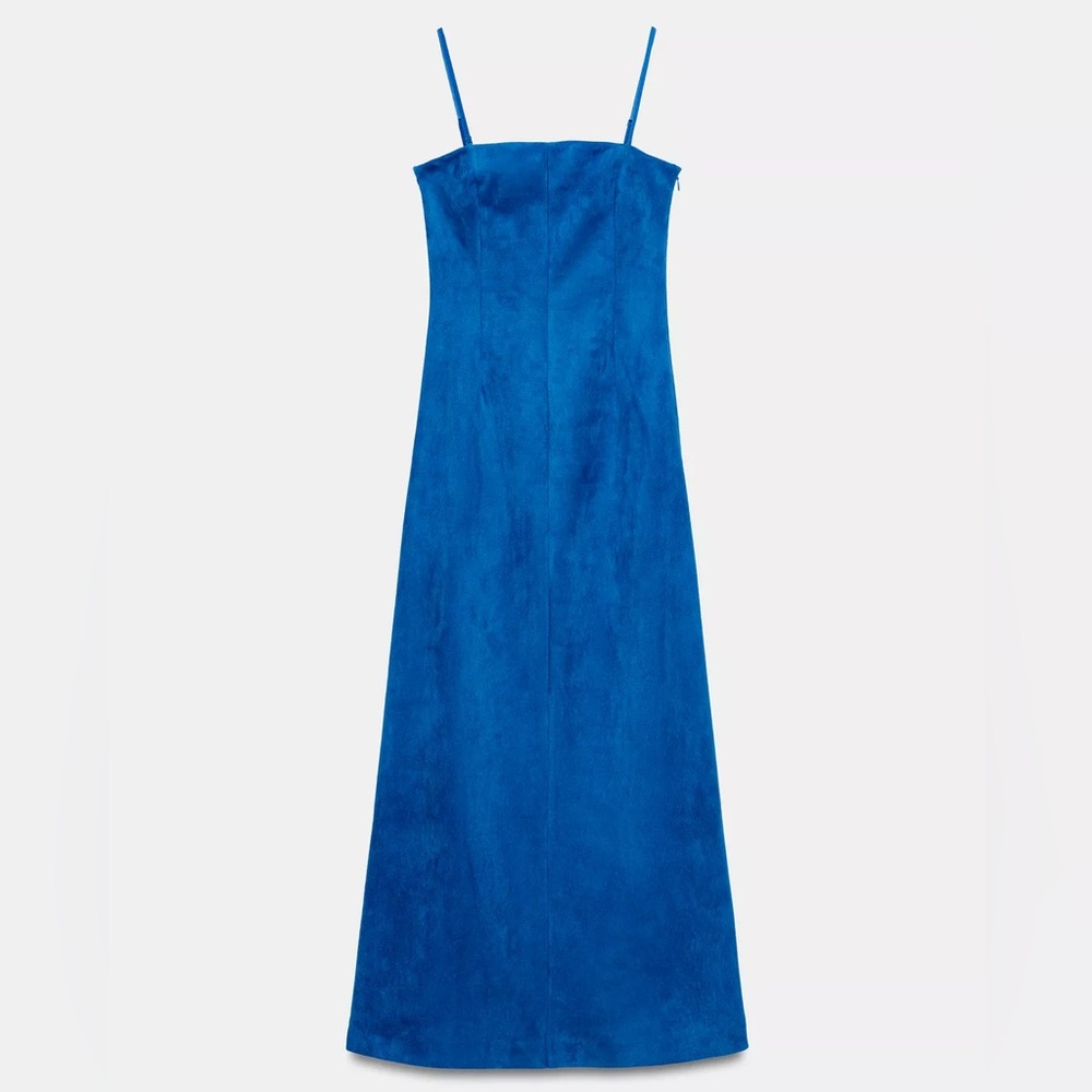 NWT Zara Blue Suede Dress